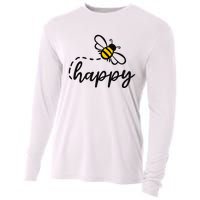 Be Happy Be Kind Bee Happy Inspirational Motivational Cooling Performance Long Sleeve Crew