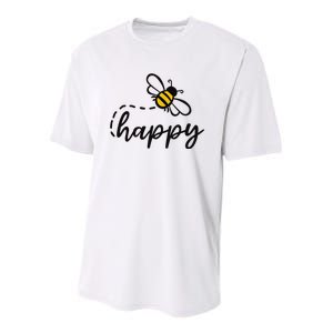 Be Happy Be Kind Bee Happy Inspirational Motivational Youth Performance Sprint T-Shirt