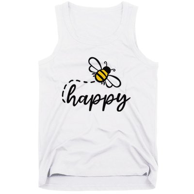 Be Happy Be Kind Bee Happy Inspirational Motivational Tank Top