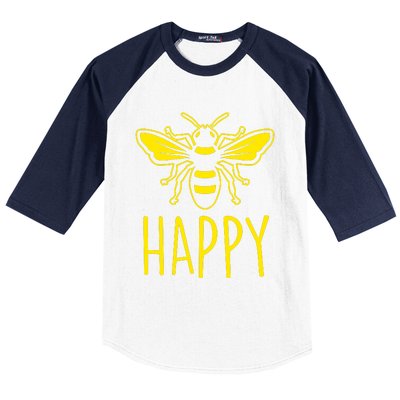 Bee Happy Baseball Sleeve Shirt