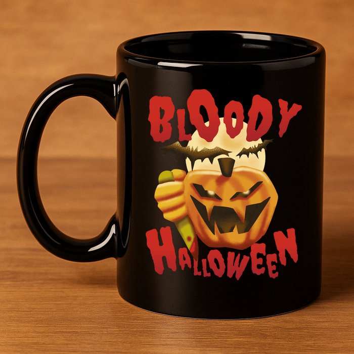 Bloody Halloween 11oz C Handle Ceramic Mug