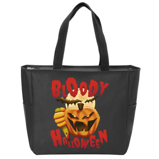 Bloody Halloween Zip Tote Bag