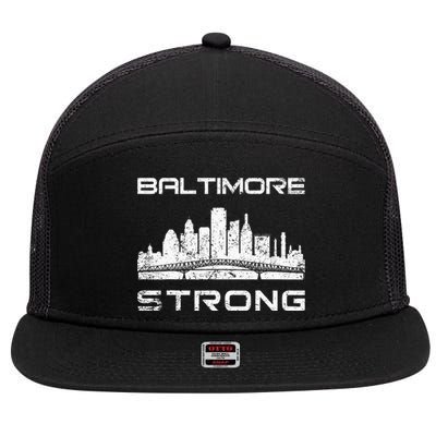 Baltimore Heart Baltimore Bridge Baltimore Strong 7 Panel Mesh Trucker Snapback Hat