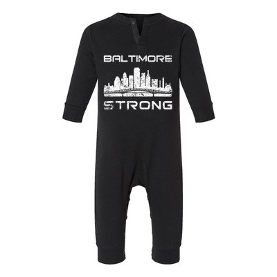 Baltimore Heart Baltimore Bridge Baltimore Strong Infant Fleece One Piece