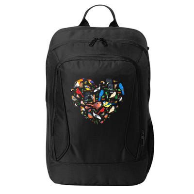 Bird Heart Birding Bird Watching Birder Bird Watcher City Backpack