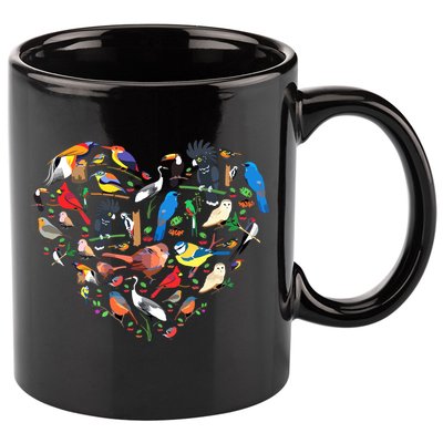 Bird Heart Birding Bird Watching Birder Bird Watcher 11oz C Handle Ceramic Mug