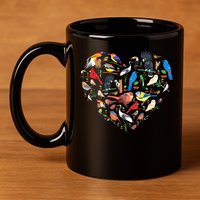 Bird Heart Birding Bird Watching Birder Bird Watcher 11oz C Handle Ceramic Mug