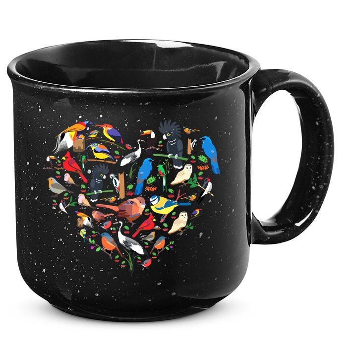 Bird Heart Birding Bird Watching Birder Bird Watcher 15oz Campfire Ceramic Mug