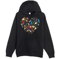 Bird Heart Birding Bird Watching Birder Bird Watcher Premium Pullover Hoodie
