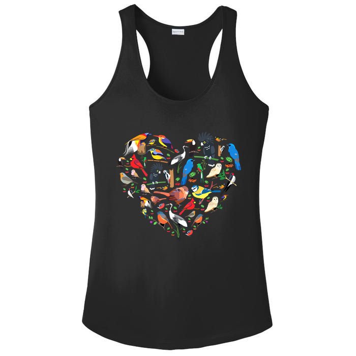 Bird Heart Birding Bird Watching Birder Bird Watcher Ladies PosiCharge Competitor Racerback Tank