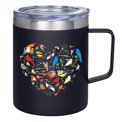 Bird Heart Birding Bird Watching Birder Bird Watcher 12oz Stainless Steel Coffee Mug