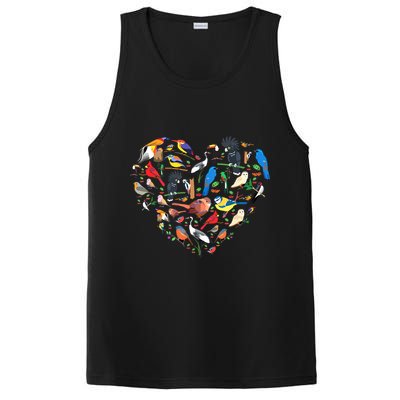 Bird Heart Birding Bird Watching Birder Bird Watcher PosiCharge Competitor Tank