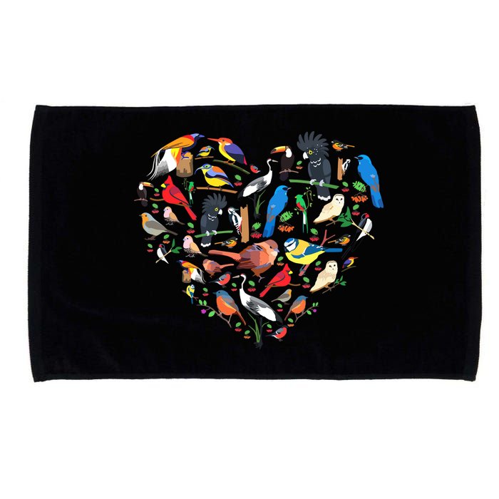 Bird Heart Birding Bird Watching Birder Bird Watcher Microfiber Hand Towel