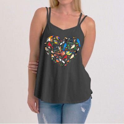 Bird Heart Birding Bird Watching Birder Bird Watcher Women's Strappy Tank