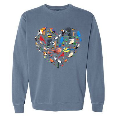 Bird Heart Birding Bird Watching Birder Bird Watcher Garment-Dyed Sweatshirt