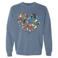 Bird Heart Birding Bird Watching Birder Bird Watcher Garment-Dyed Sweatshirt