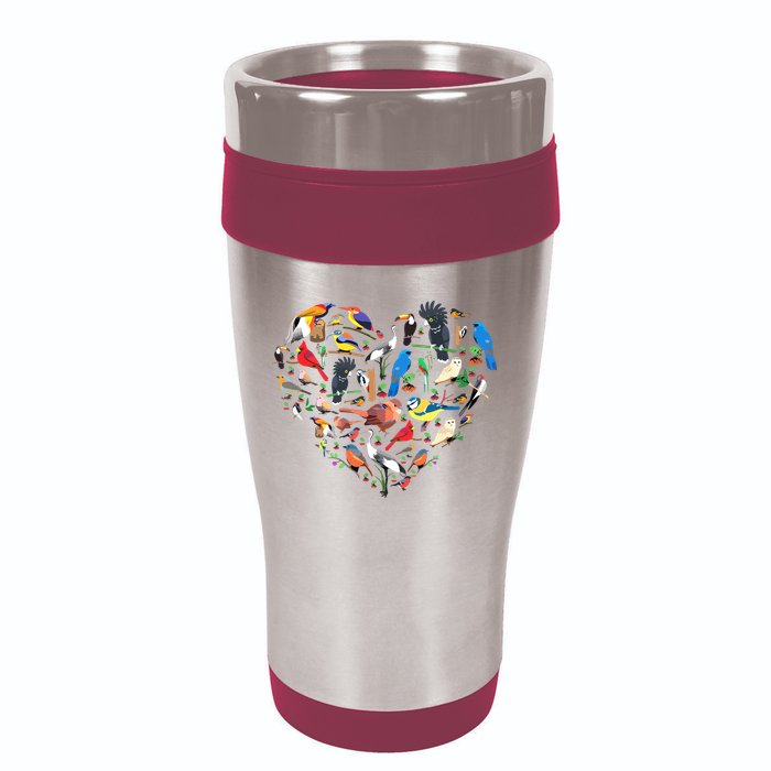 Bird Heart Birding Bird Watching Birder Bird Watcher 16oz Travel Tumbler