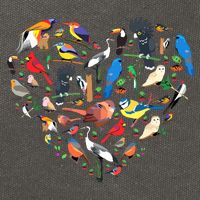 Bird Heart Birding Bird Watching Birder Bird Watcher Cotton Canvas Backpack