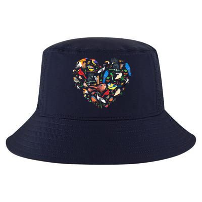 Bird Heart Birding Bird Watching Birder Bird Watcher Cool Comfort Performance Bucket Hat