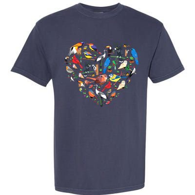 Bird Heart Birding Bird Watching Birder Bird Watcher Garment-Dyed Heavyweight T-Shirt