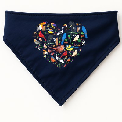 Bird Heart Birding Bird Watching Birder Bird Watcher USA-Made Doggie Bandana