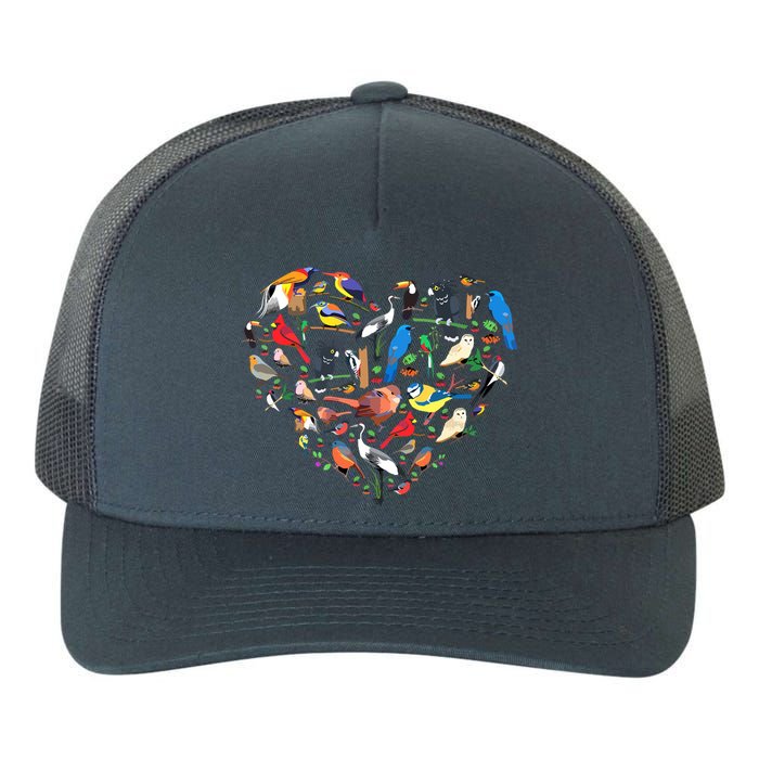 Bird Heart Birding Bird Watching Birder Bird Watcher Yupoong Adult 5-Panel Trucker Hat