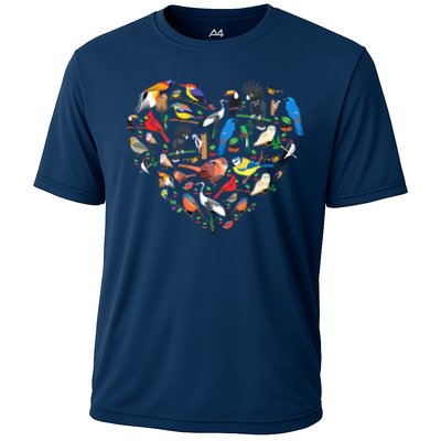 Bird Heart Birding Bird Watching Birder Bird Watcher Performance Shirt