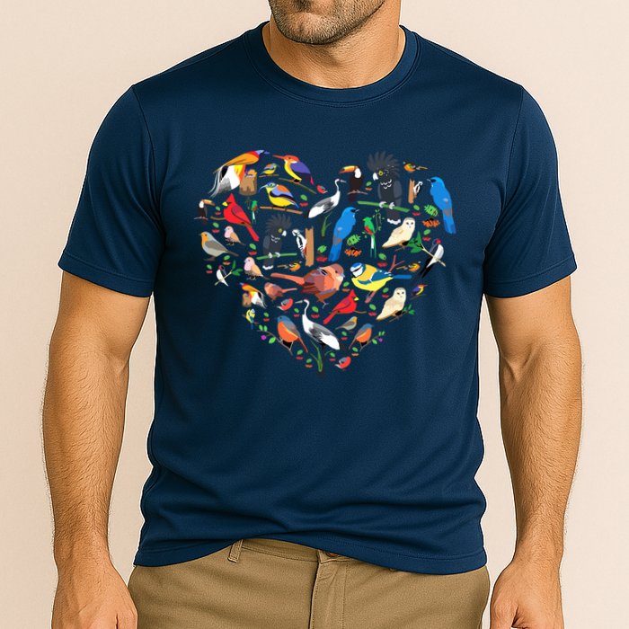 Bird Heart Birding Bird Watching Birder Bird Watcher Performance Shirt