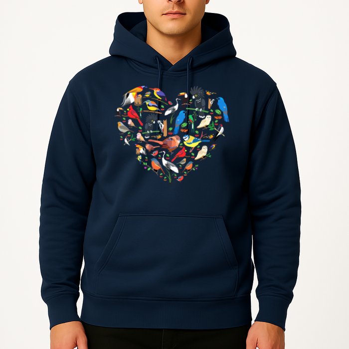 Bird Heart Birding Bird Watching Birder Bird Watcher Hoodie