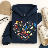 Bird Heart Birding Bird Watching Birder Bird Watcher Hoodie