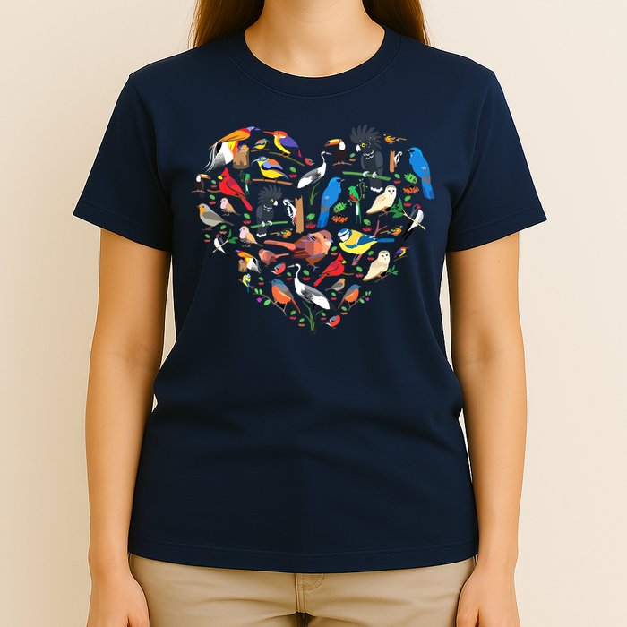 Bird Heart Birding Bird Watching Birder Bird Watcher T-Shirt