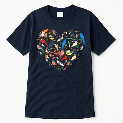 Bird Heart Birding Bird Watching Birder Bird Watcher Tall T-Shirt