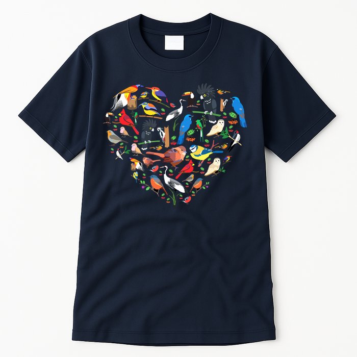 Bird Heart Birding Bird Watching Birder Bird Watcher Tall T-Shirt