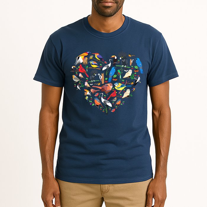 Bird Heart Birding Bird Watching Birder Bird Watcher Tall T-Shirt