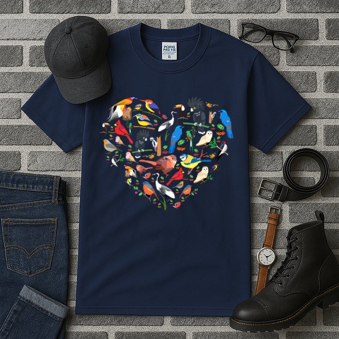 Bird Heart Birding Bird Watching Birder Bird Watcher Tall T-Shirt