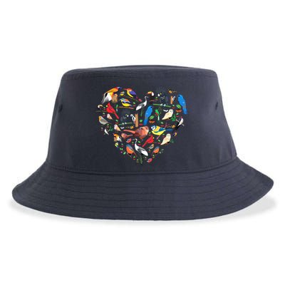 Bird Heart Birding Bird Watching Birder Bird Watcher Sustainable Bucket Hat