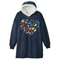 Bird Heart Birding Bird Watching Birder Bird Watcher Hooded Wearable Blanket