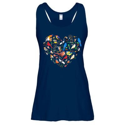 Bird Heart Birding Bird Watching Birder Bird Watcher Ladies Essential Flowy Tank