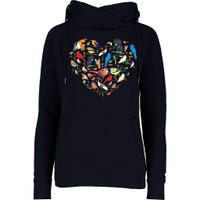 Bird Heart Birding Bird Watching Birder Bird Watcher Womens Funnel Neck Pullover Hood