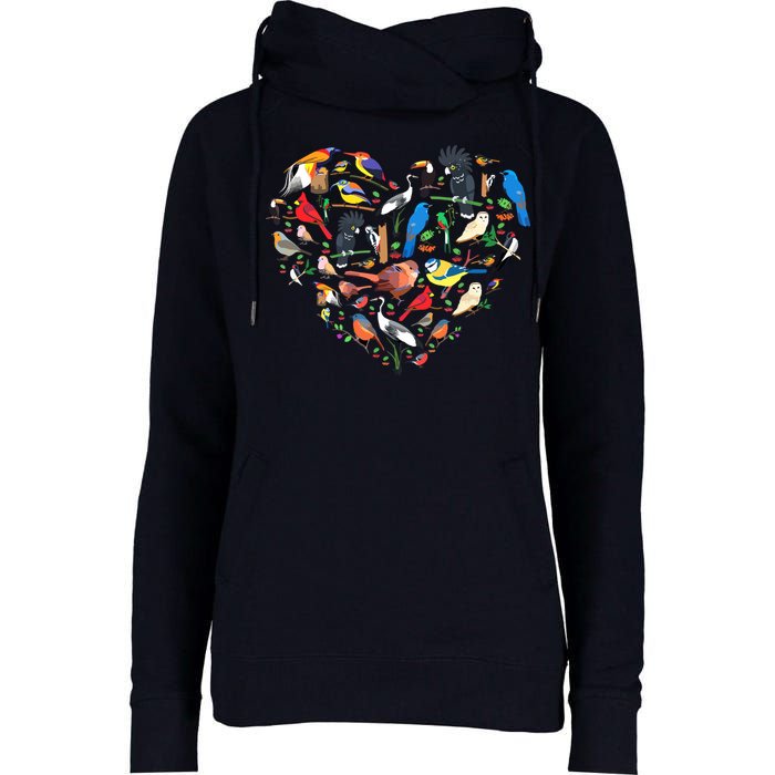 Bird Heart Birding Bird Watching Birder Bird Watcher Womens Funnel Neck Pullover Hood