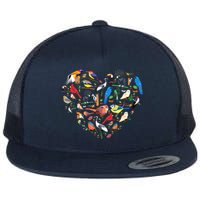 Bird Heart Birding Bird Watching Birder Bird Watcher Flatbill Hat