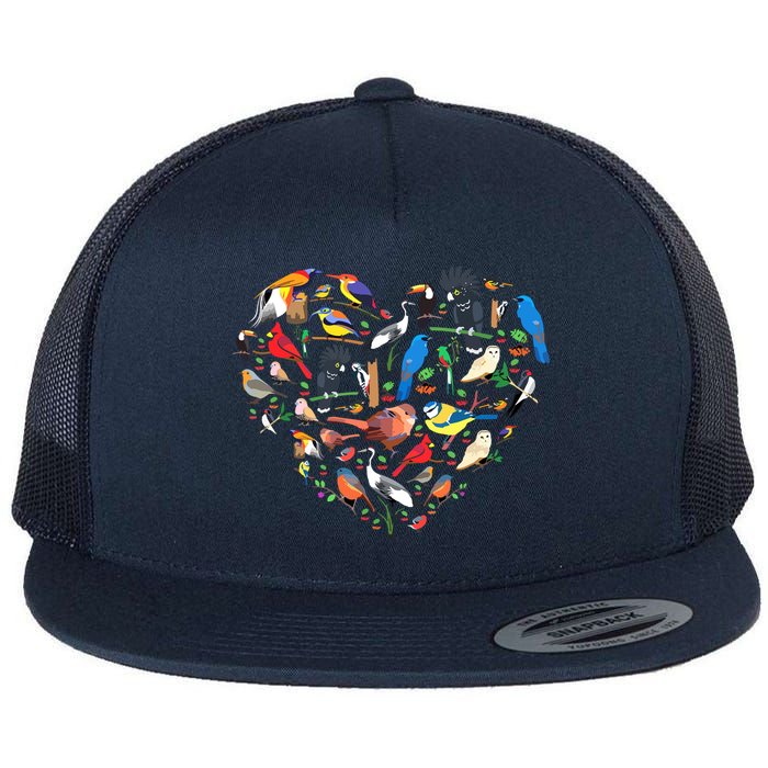 Bird Heart Birding Bird Watching Birder Bird Watcher Flatbill Hat