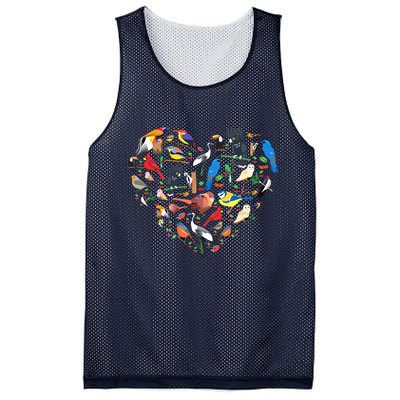 Bird Heart Birding Bird Watching Birder Bird Watcher Mesh Reversible Basketball Jersey Tank