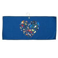 Bird Heart Birding Bird Watching Birder Bird Watcher Large Microfiber Waffle Golf Towel