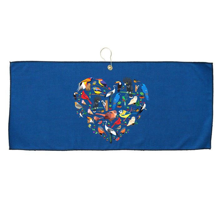 Bird Heart Birding Bird Watching Birder Bird Watcher Large Microfiber Waffle Golf Towel