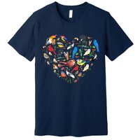 Bird Heart Birding Bird Watching Birder Bird Watcher Premium T-Shirt