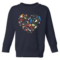Bird Heart Birding Bird Watching Birder Bird Watcher Toddler Sweatshirt