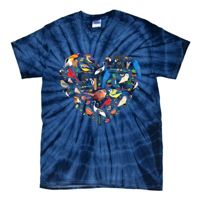 Bird Heart Birding Bird Watching Birder Bird Watcher Tie-Dye T-Shirt
