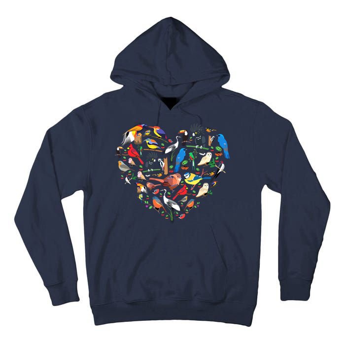 Bird Heart Birding Bird Watching Birder Bird Watcher Tall Hoodie