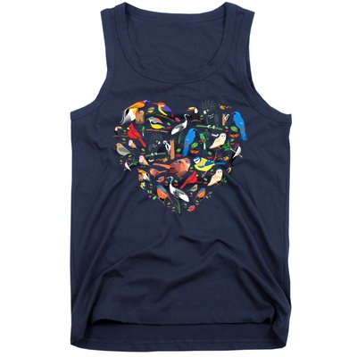 Bird Heart Birding Bird Watching Birder Bird Watcher Tank Top